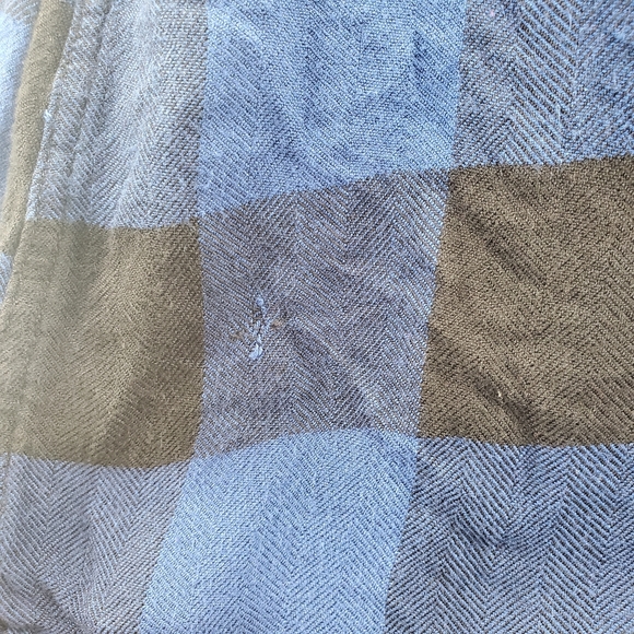 Anthropologie Beachlunchlounge Blue Flannel Button Up Shirt - Picture 6 of 6